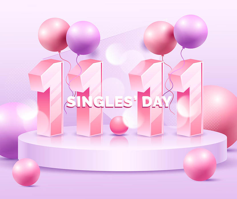 现实的光棍节/购物节概念双十一11.11矢量源文件realistic-singles-day-concept