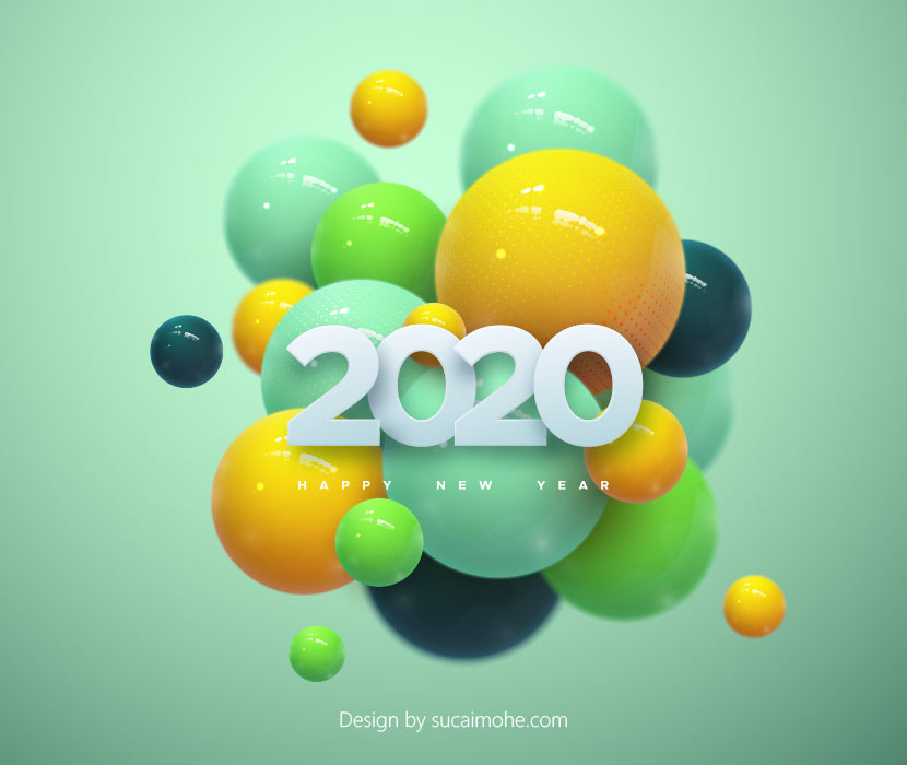 绿色2020字体设计创意设计AI源文件