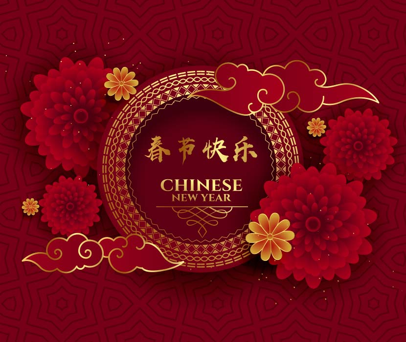 春节快乐红色喜庆背景happy chinese new year background with text space
