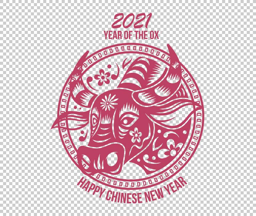农历新年2021牛年矢量图minimal-chinese-new-year-2021