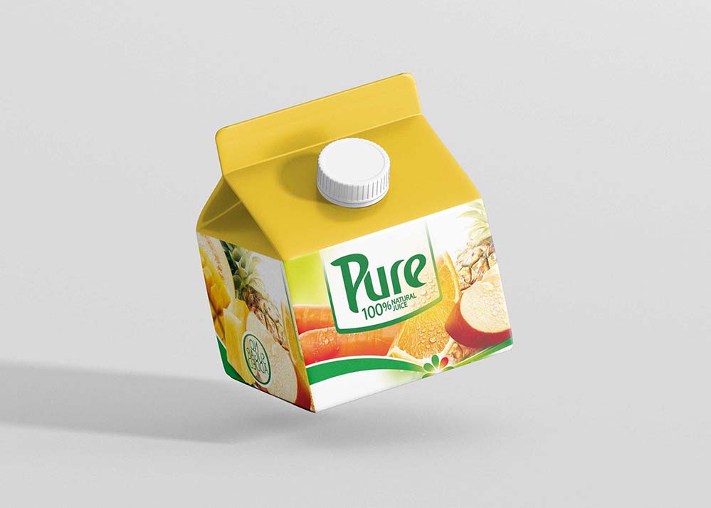 凝乳牛奶盒包装样机PSD源文件