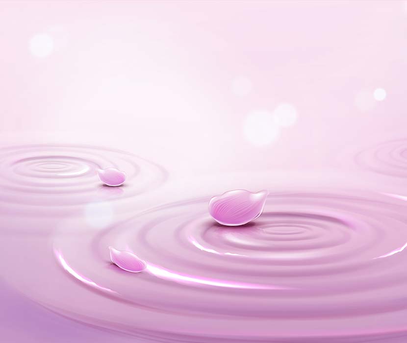 圆圈水粉色花瓣波浪背景circles-water-pink-flower-petals-waves-background