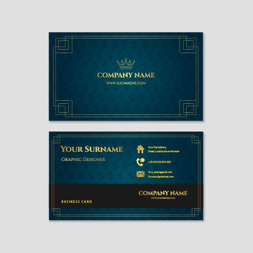 欧式背景花纹皇冠豪华名片模板crown-luxury-business-card-template