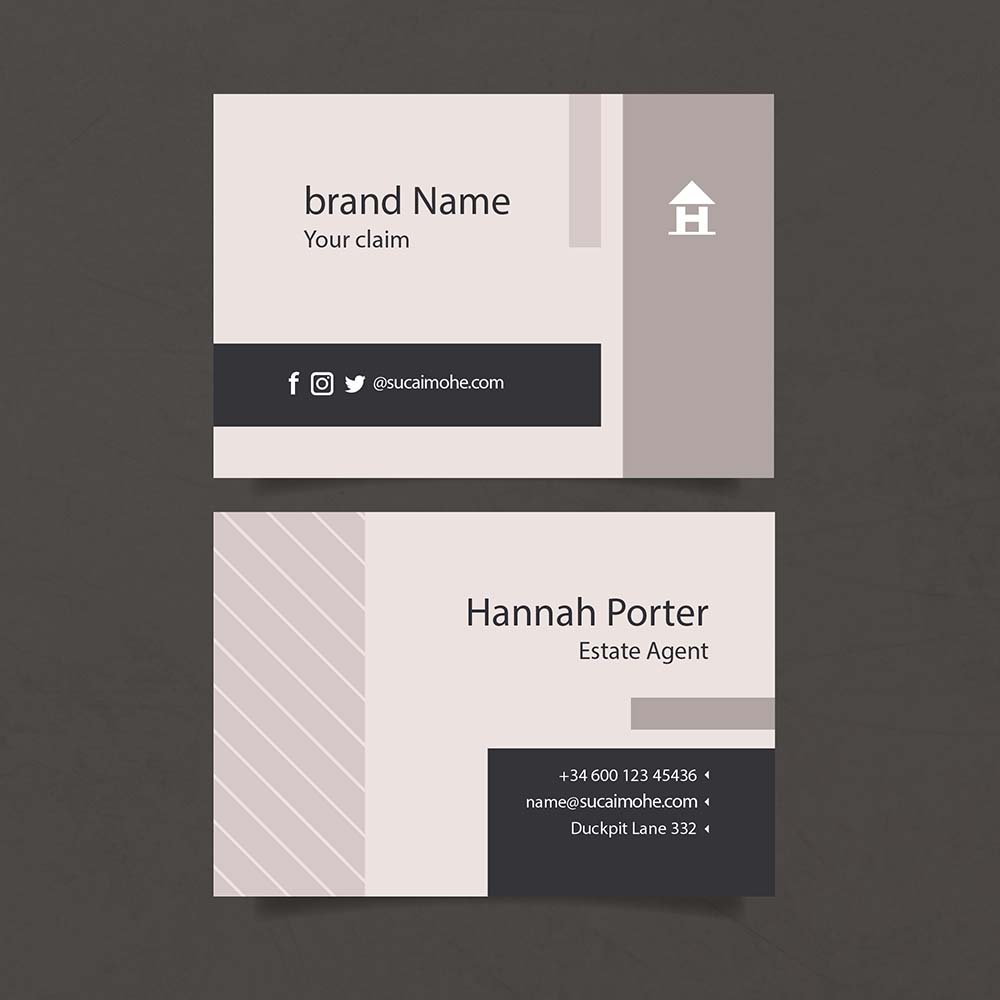 灰色商务名片模板grey-minimal-business-card-template