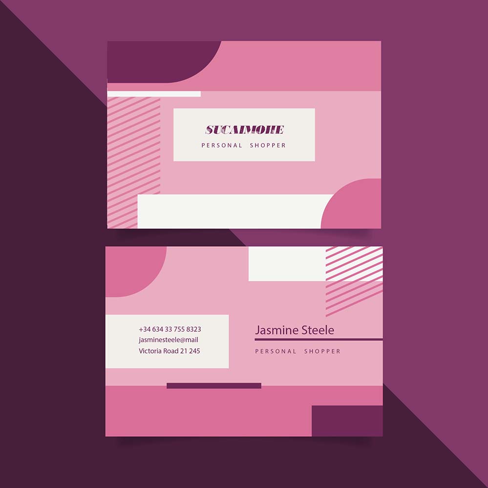 粉彩商务名片模板pastel-pink-minimal-business-card-template