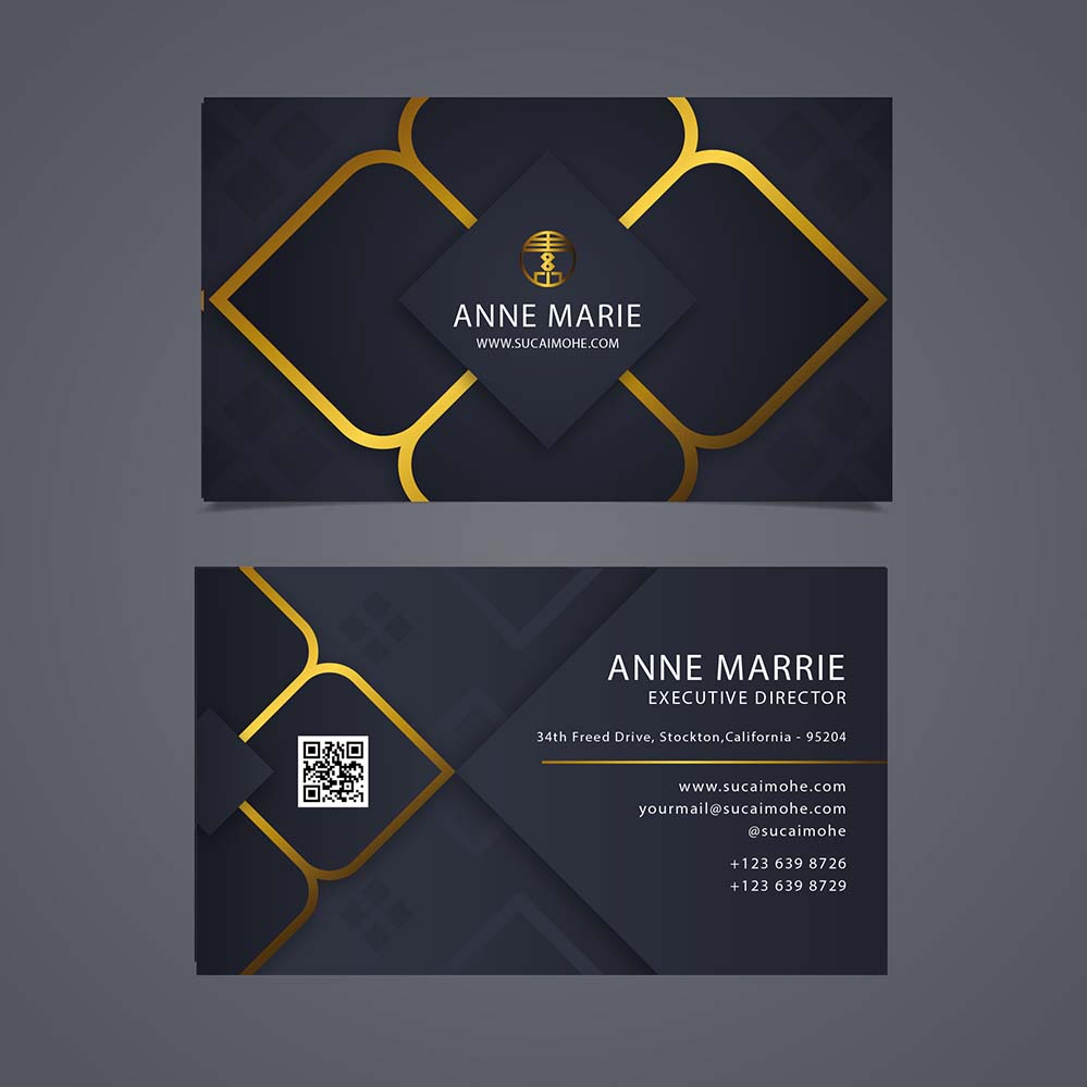 黑金欧式名片设计AI源文件elegant-business-card-with-golden-lines