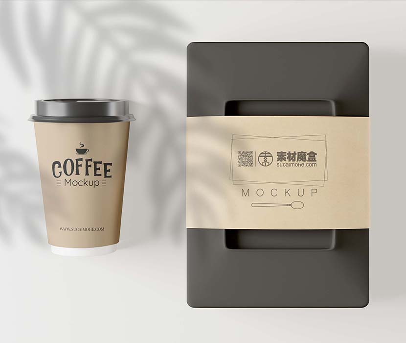 带走咖啡杯和食品包装样机Psd源文件take-away-coffee-cup-food-package-mockup