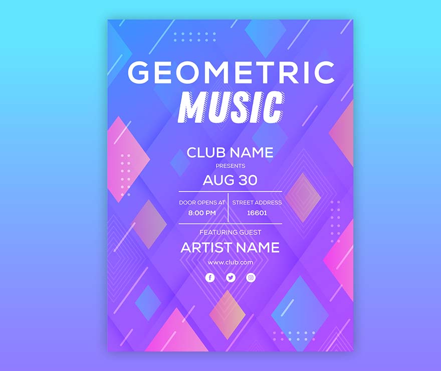 几何音乐海报模板geometric-music-poster-template