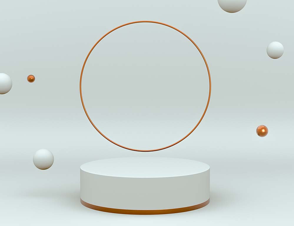 清新淡雅的产品展示台3D效果设计
