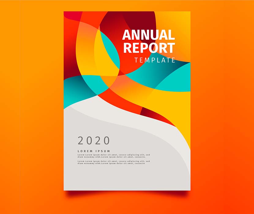彩色摘要年报模板概念colorful-abstract-annual-report-template-concept