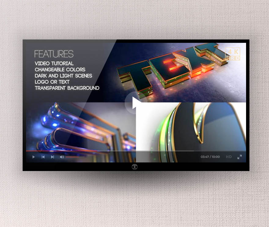 AE模板-使用E3D插件制作三维立体霓虹发光LOGO片头 Futuristic Logo