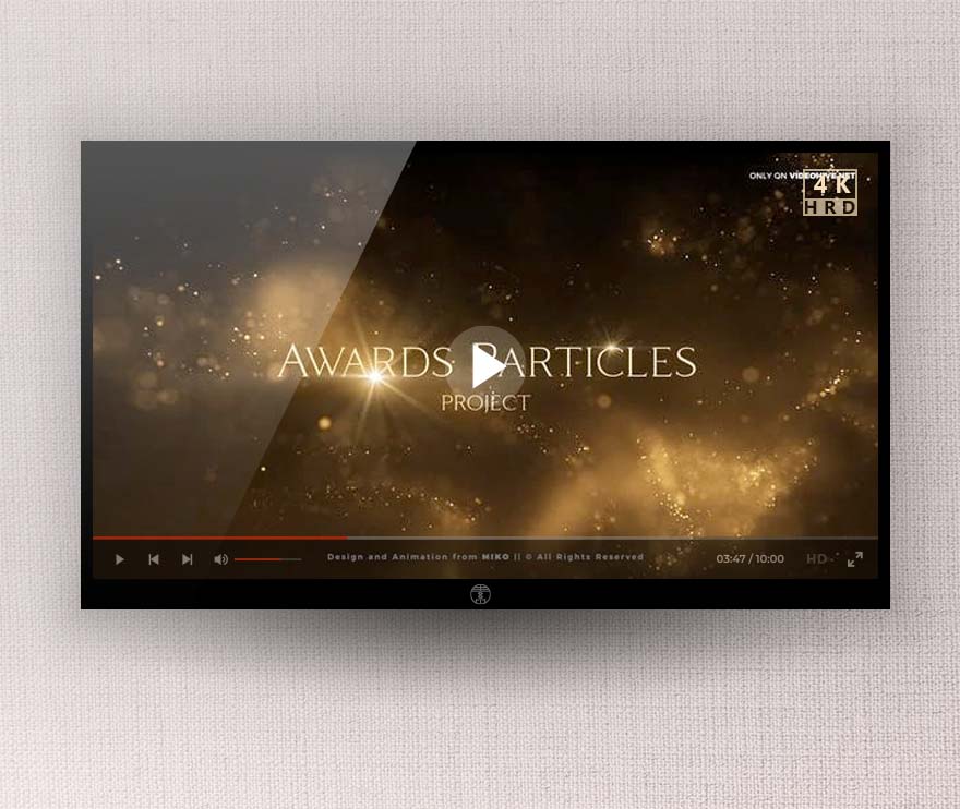 AE模板-漂亮优雅金色粒子文字标题活动年会颁奖开场片头 V2
