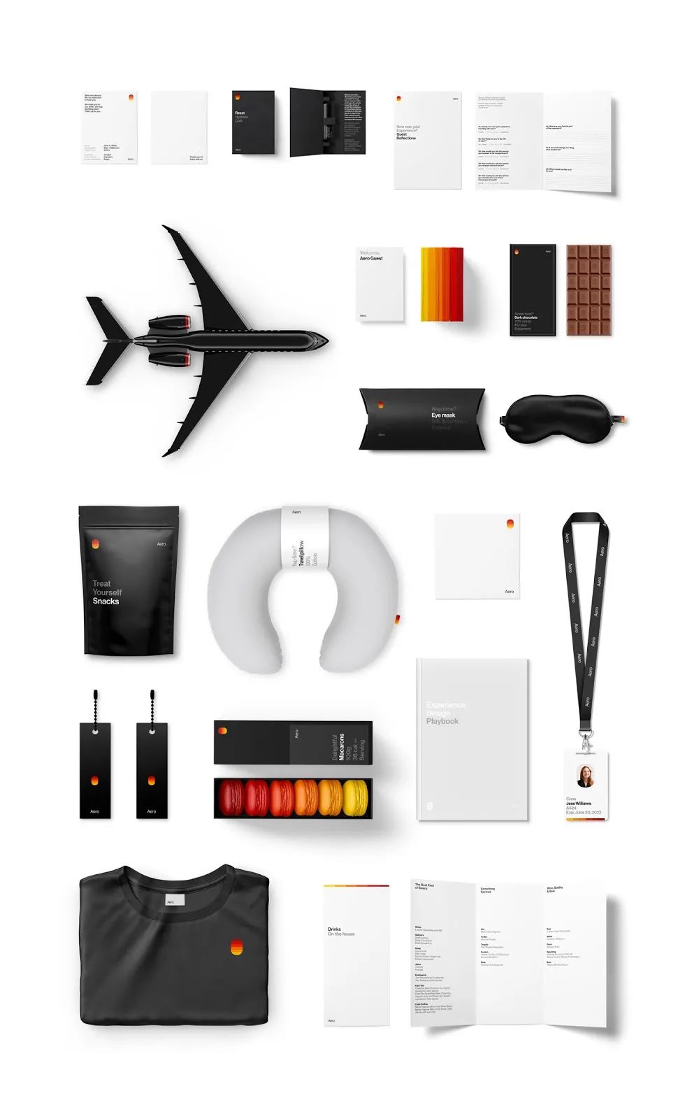 顶级品牌这样设计！Aero私人航空公司VI形象，黑色与彩色并不违和(图16)