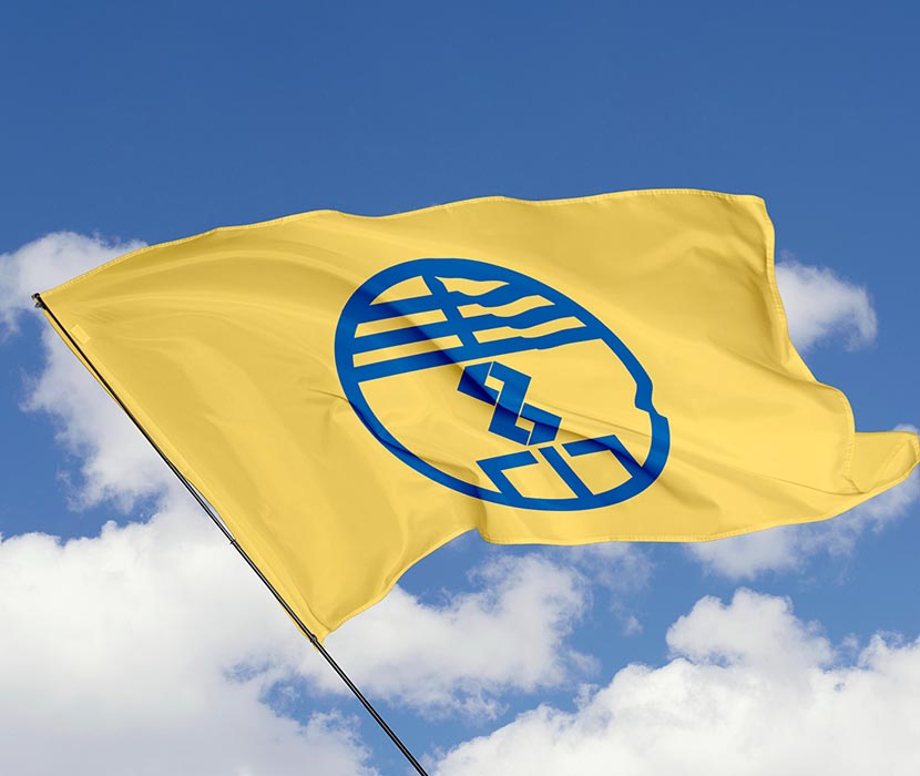 黄色团队旗帜样机PSD源文件（可变身）