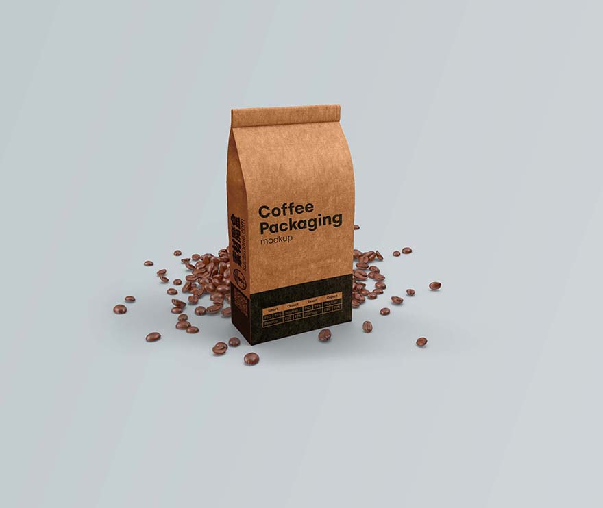 咖啡豆/外带纸袋样机包装设计PSD源文件
