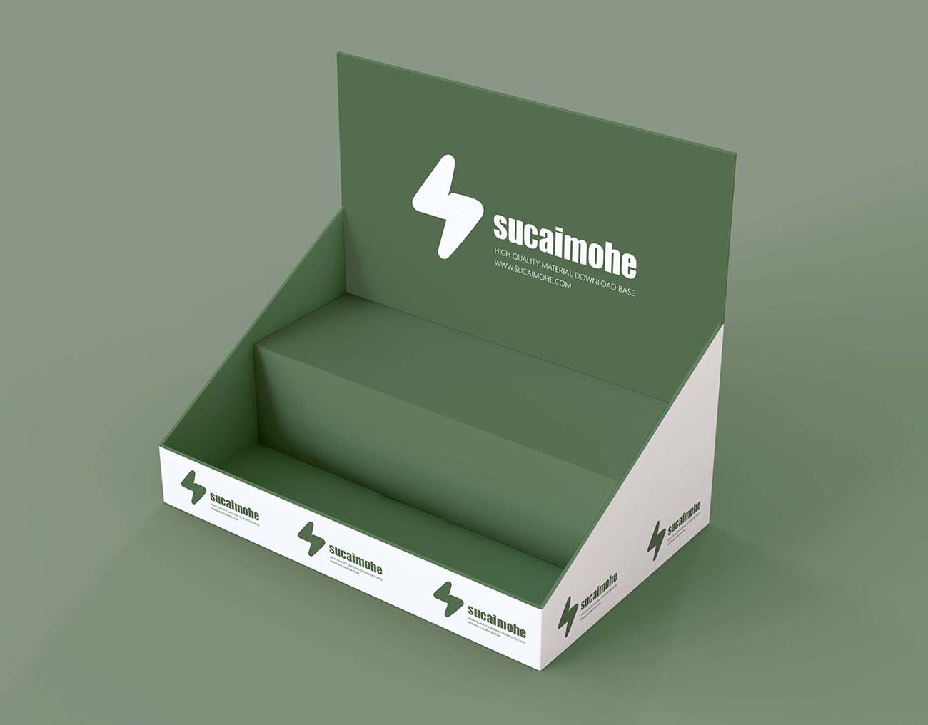 极简主义的绿色参展商纸质餐盒样机Psd源文件-minimalist-green-exhibitor-mock-up