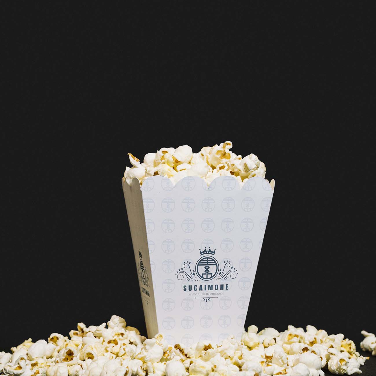 电影院餐厅爆米花桶包装样机PSD源文件front-view-cinema-popcorn