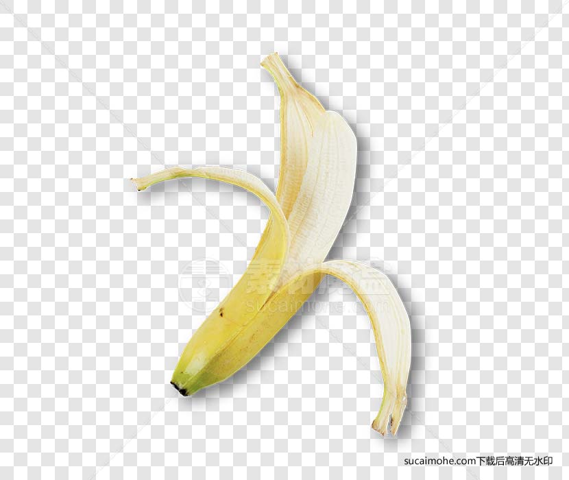 Banana_Opened拨开的黄色香蕉png元素（含PSD文件）