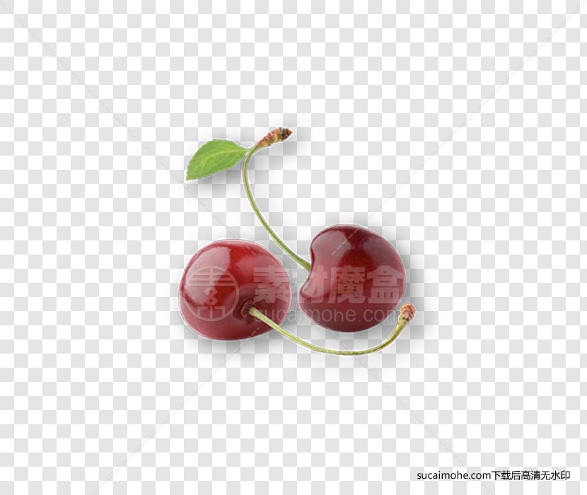Cherries_02两个红色的樱桃免抠png元素（含PSD文件）