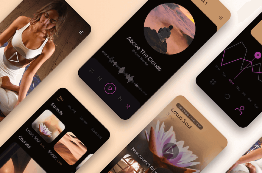 Lotus Meditation UI Kit 音乐播放App界面包UI设计源文件