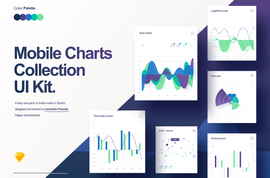Mobile Charts Collection 移动端数据化表盘设计界面包