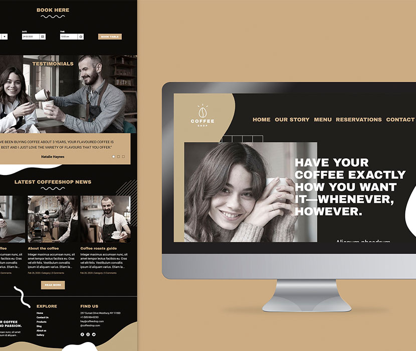 咖啡厅概念网站创意设计PSD源文件template-concept-coffee-shop