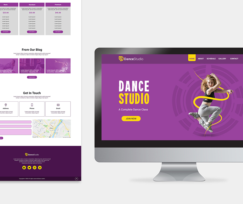 舞蹈工作室网站官网登录页dance-studio-landing-page