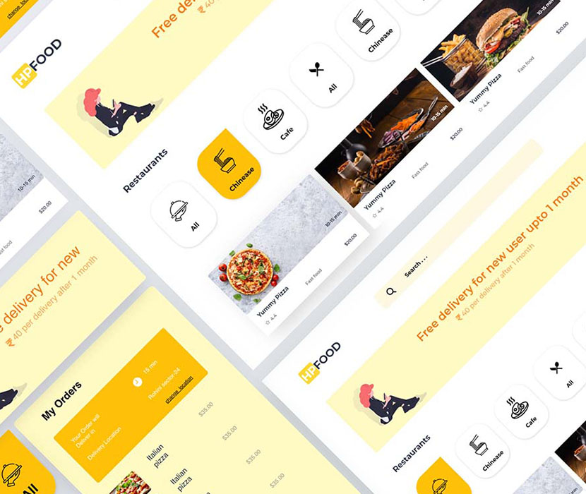 美食在线订餐APP软件UI界面设计XD源文件