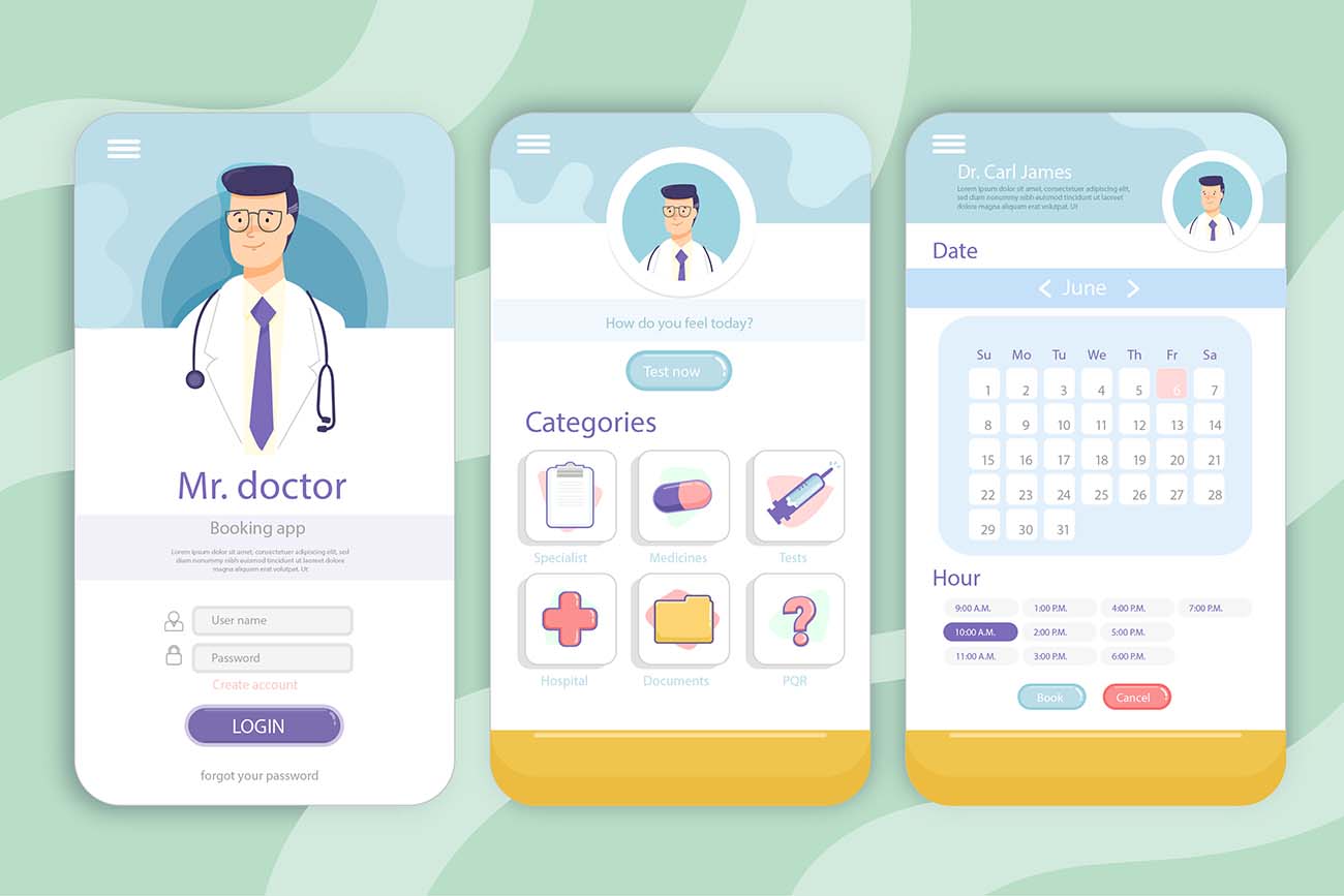 医疗预订APP应用UI设计矢量源文件11medical-booking-app