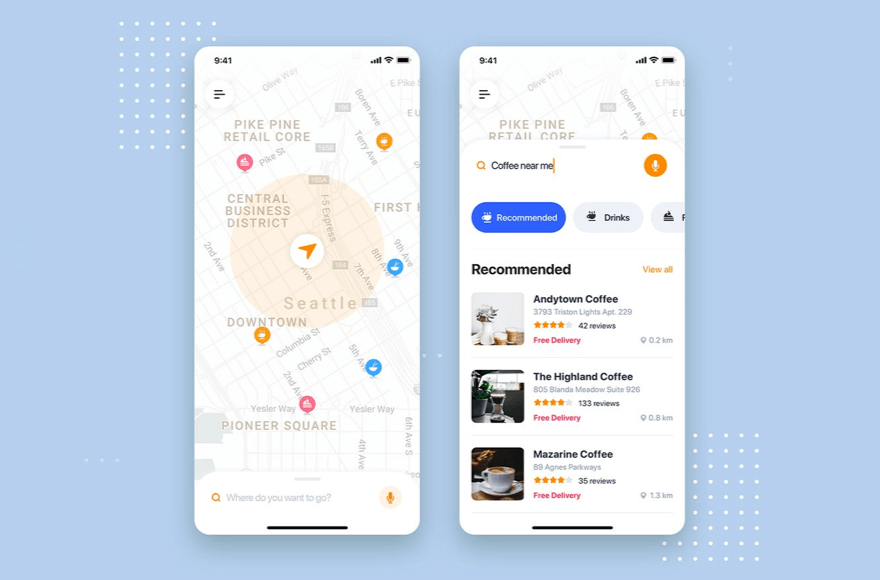 App地图搜索界面Ui sketch素材 
