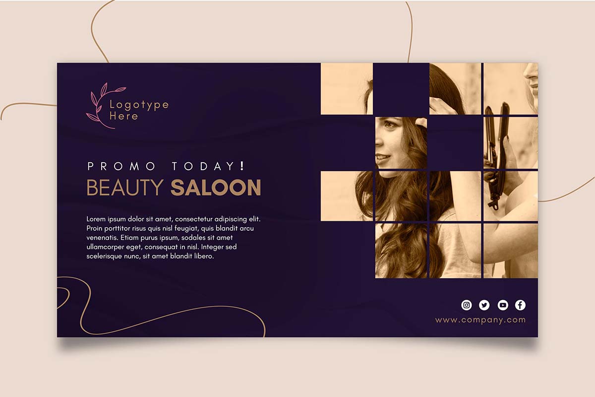 美容院的网站首页Banner焦点图horizontal-banner-beauty-salon