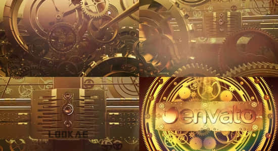 AE模板-机械齿轮LOGO标志展示影视片头 Gears Cinematic Logo Reveal