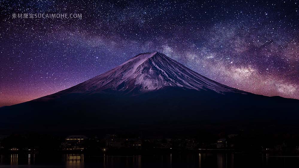 与银河的富士山在晚上fuji-mountain-with-milky-way-at-night