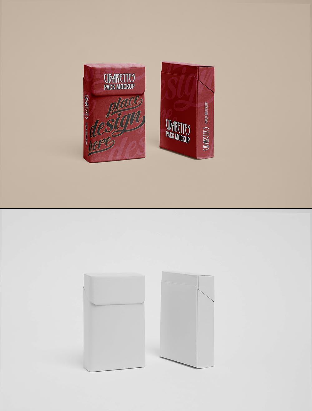 两个香烟盒包装样机PSD源文件