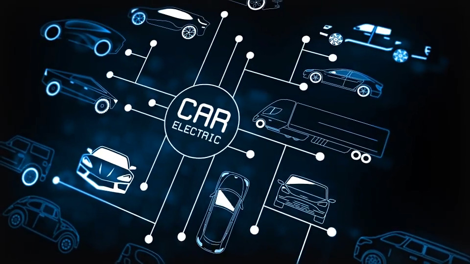 AE模板-200种未来数字科技感电动汽车UI界面图形动画 Electric Car HUD