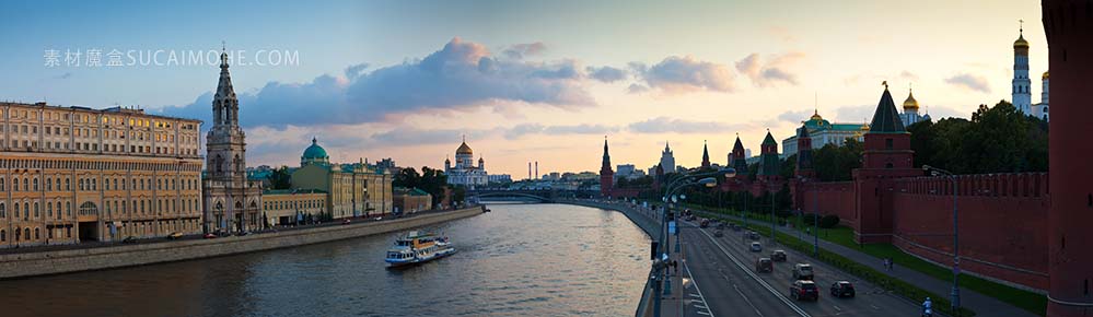 莫斯科日落全景panoramic-view-moscow-sunset