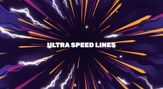 二维卡通动漫能量速度线背景动画AE模板 Ultra Speed Lines