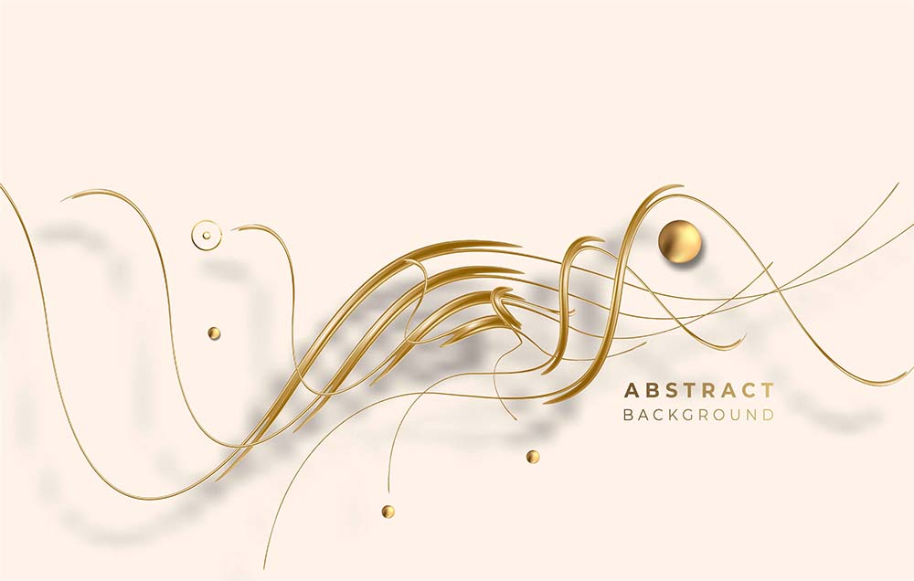 抽象的金色发光闪亮的螺旋线效果矢量背景使用现代设计封面海报模板小册子装饰传单横幅