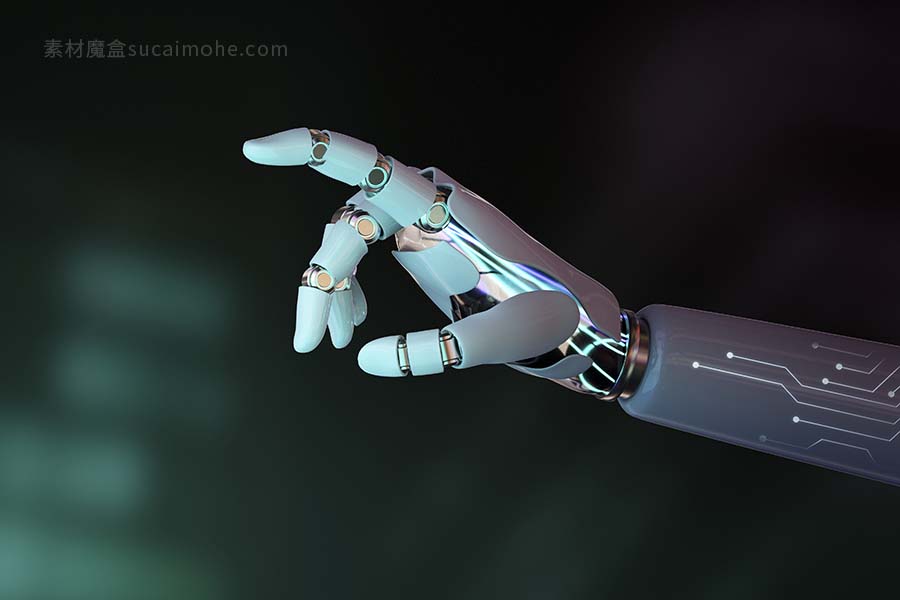 机器人手指指向ai技术背景