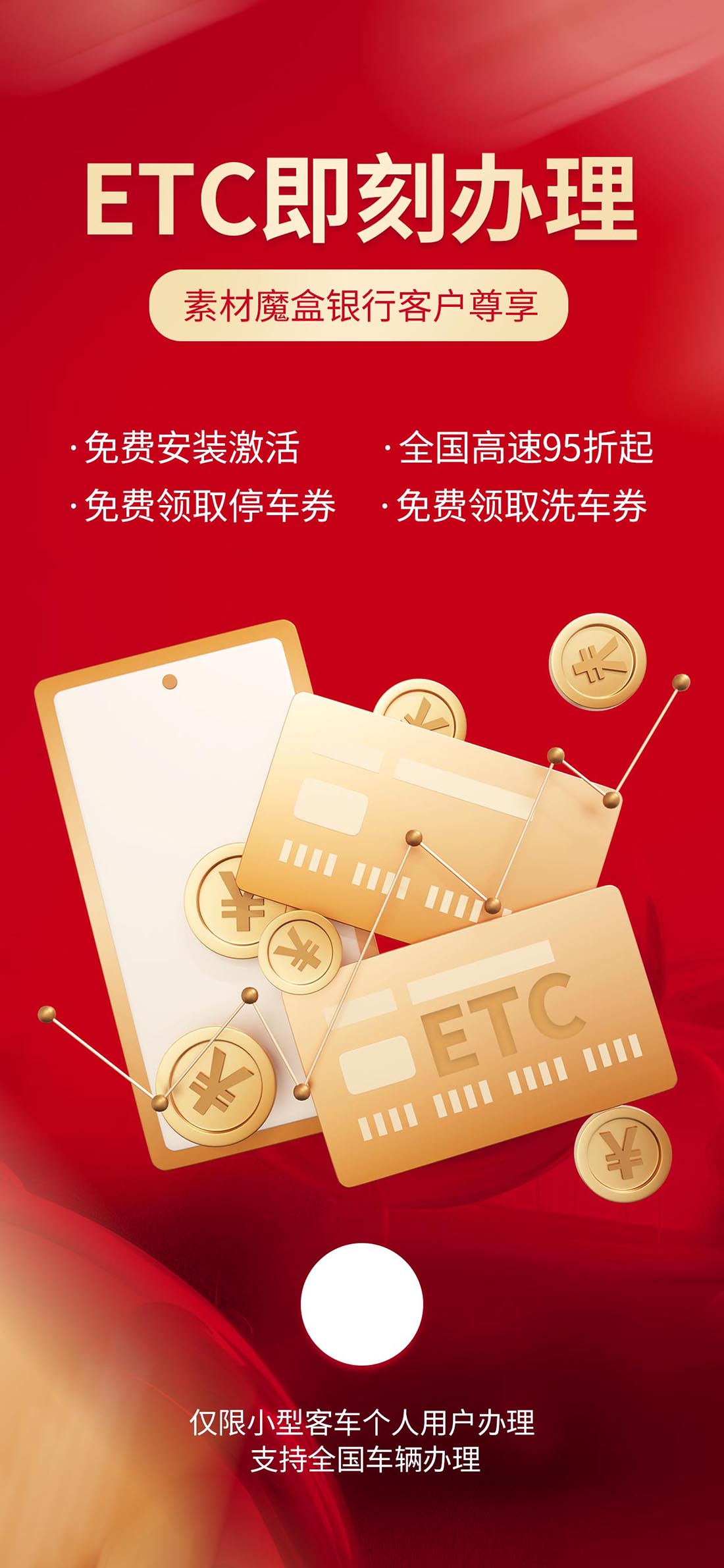 ETC金融出行活动红色促销立体海报