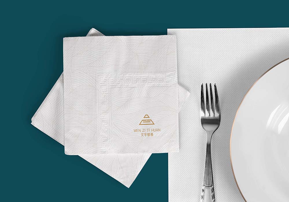 酒店民宿家居生活品牌展示VI餐巾纸贴图样机