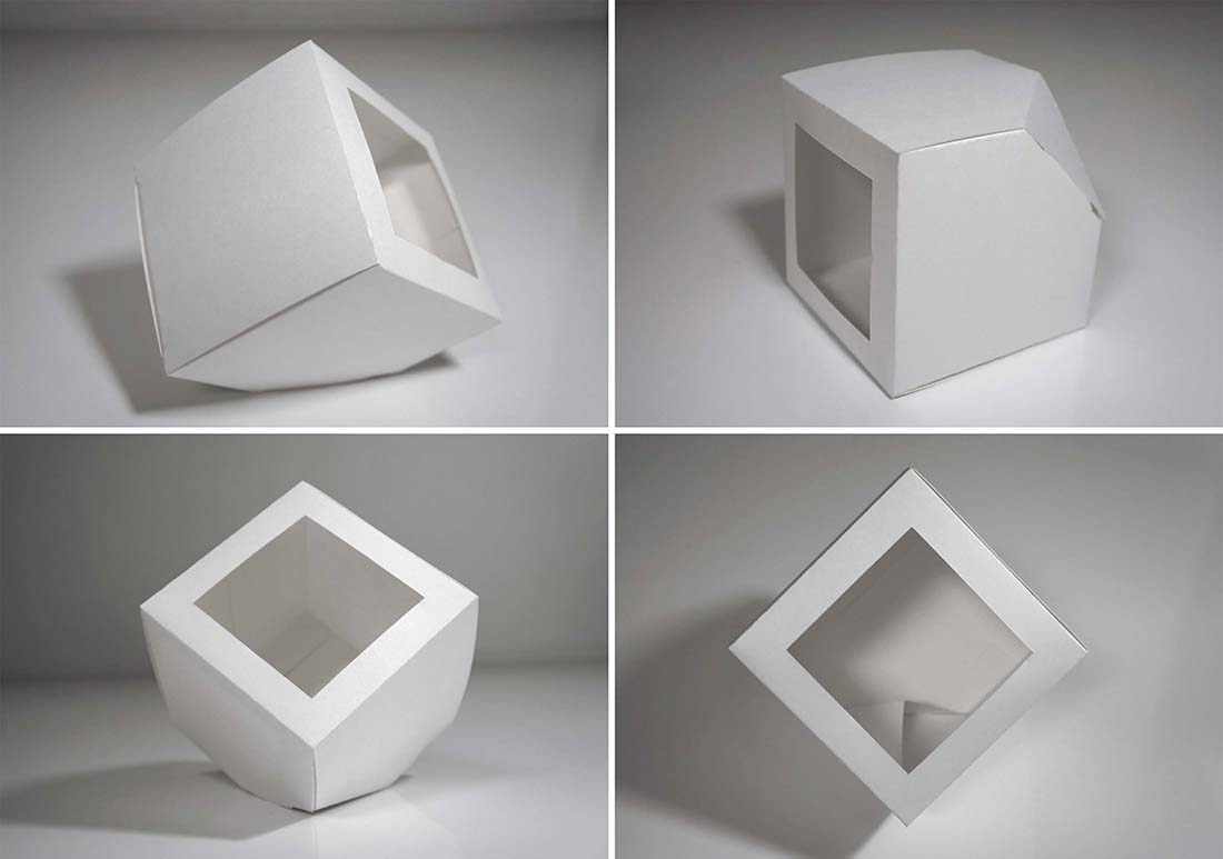 斜切立方体盒子包装设计（含刀版）