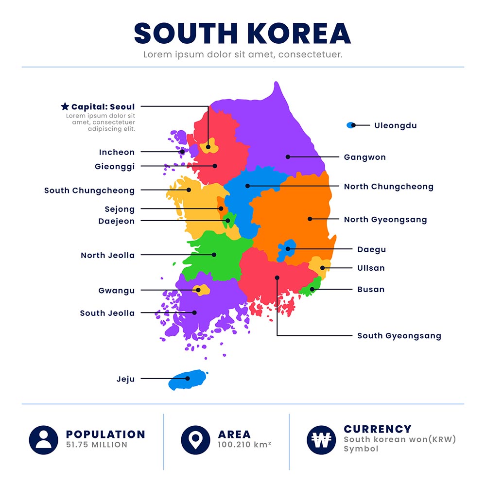 韩国行政区域地图矢量源文件