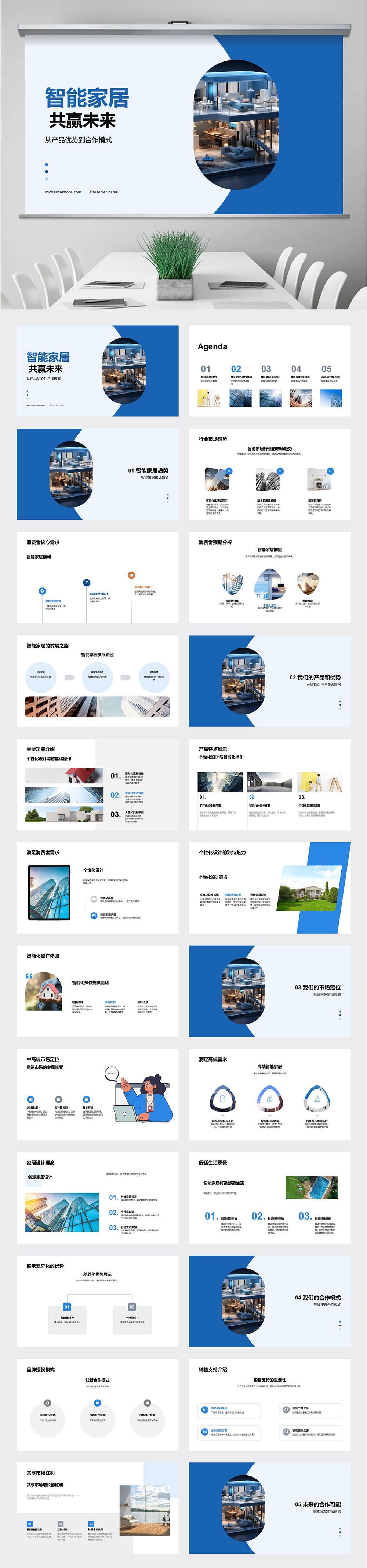 智能家居共赢未来优势到合作模模式PPT模板