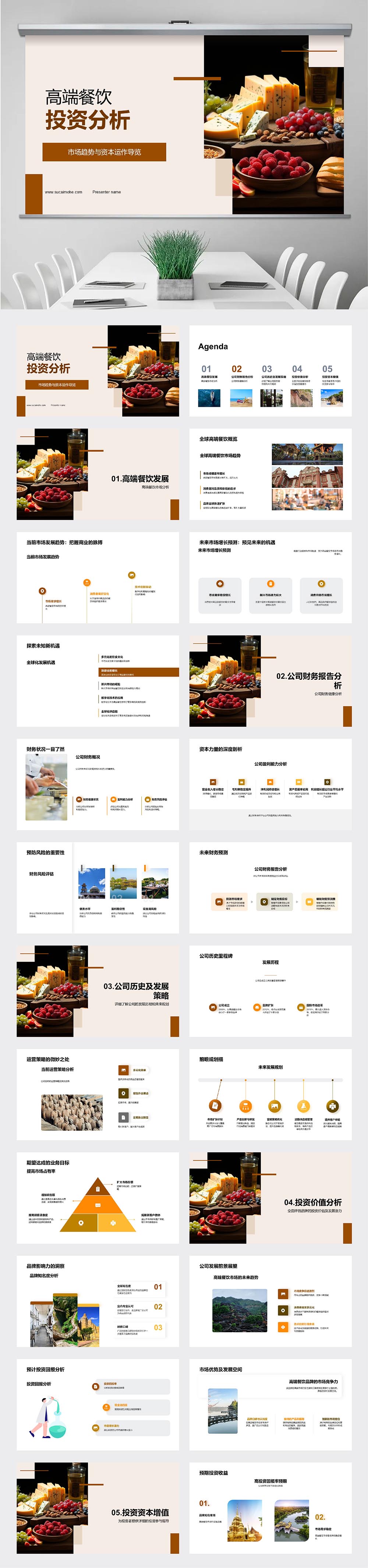 高端餐饮投资策略分析PPT模板