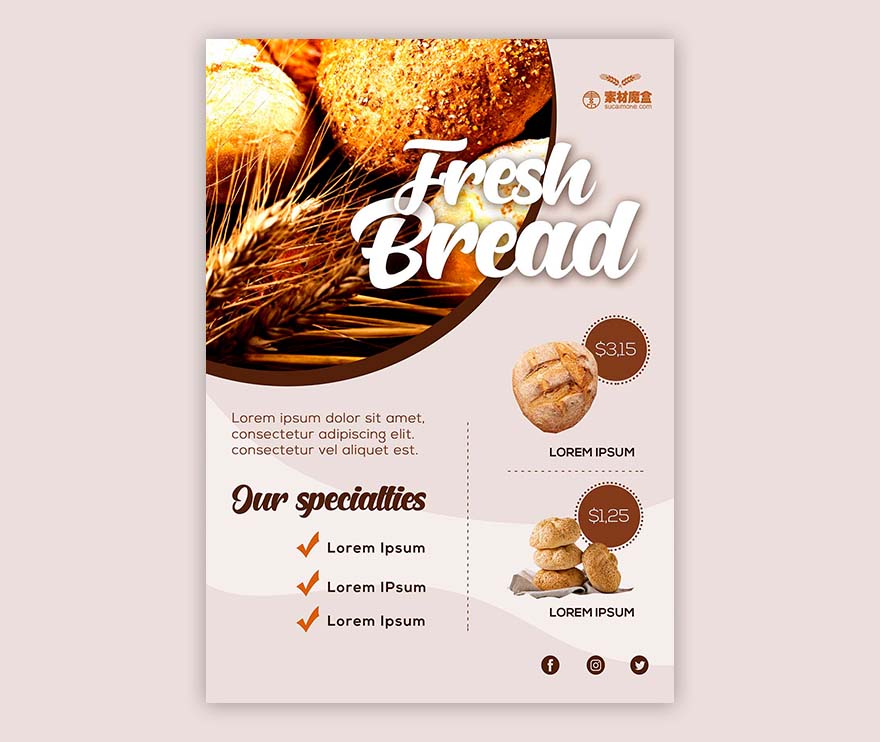 新鲜面包特产海报模板fresh-bread-specialties-poster-template