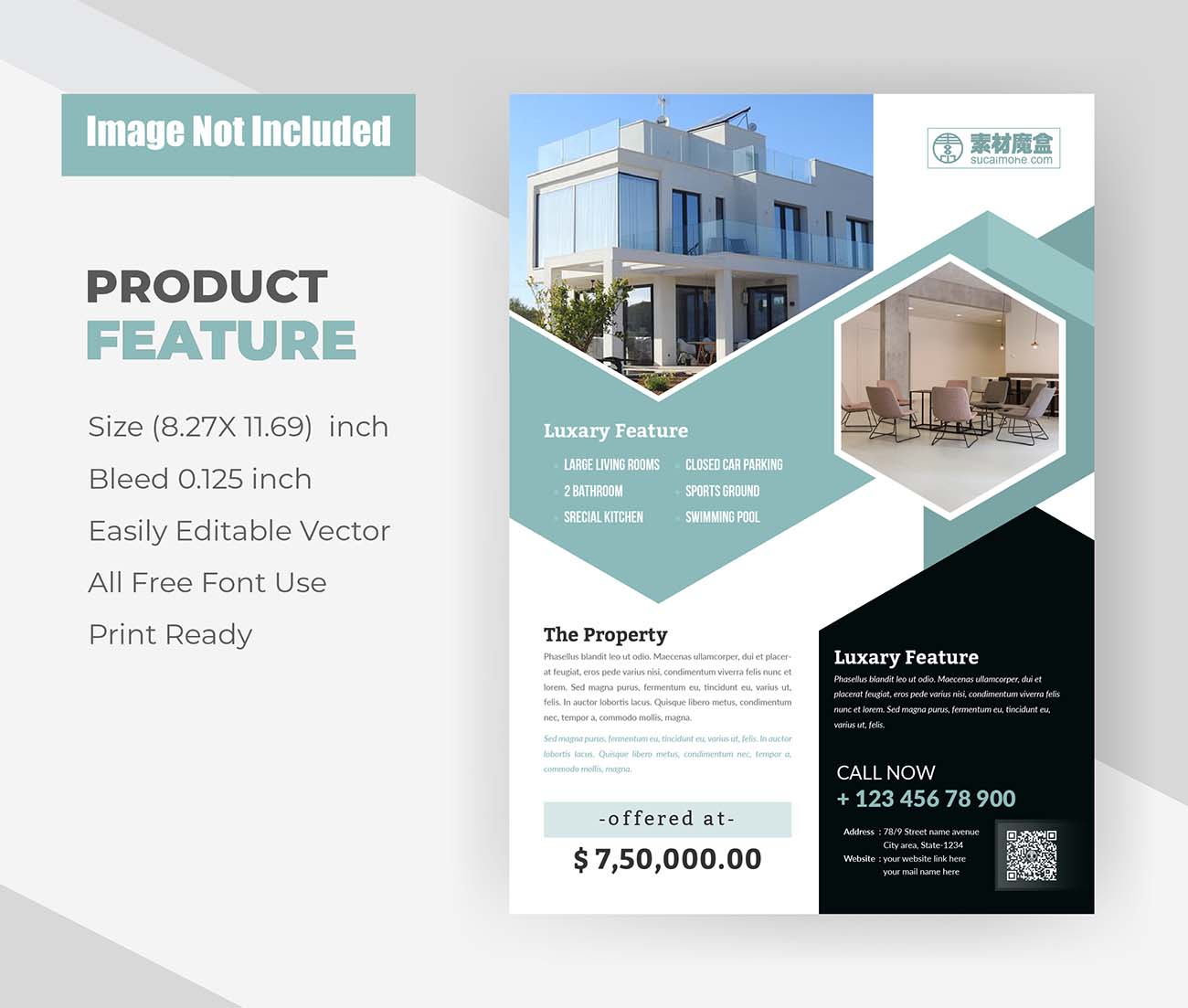 房地产销售宣传单页创意设计eps源文件home-sale-real-estate-flyer-template