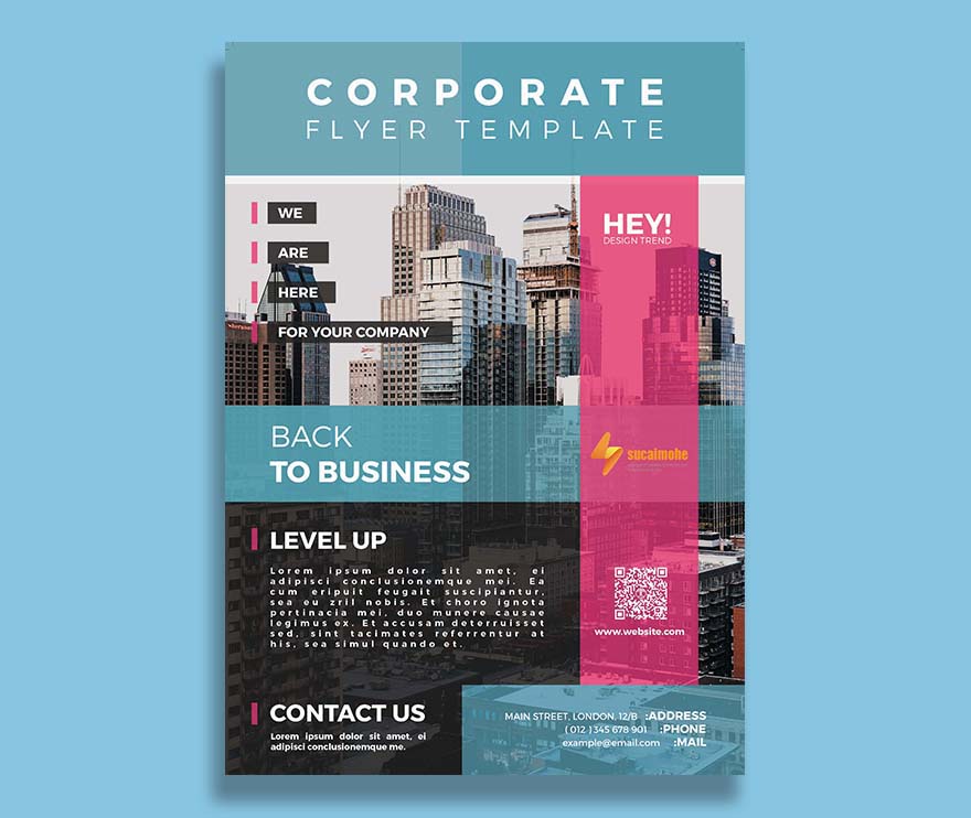 抽象公司传单模板免费Psdabstract-corporate-flyer-template