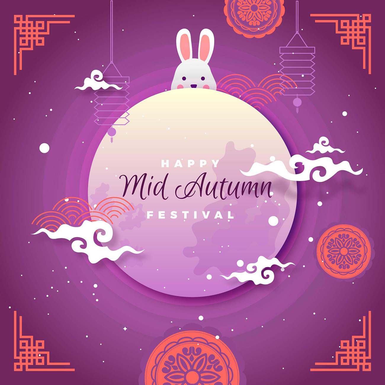 手绘月亮和兔子矢量中秋佳节hand-drawn-mid-autumn-festival-with-moon-rabbit