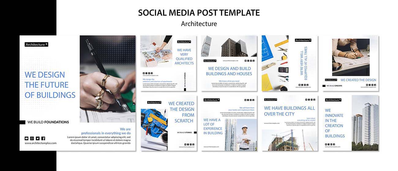 建筑概念社交媒体发布模板Psd源文件arhitecture-concept-social-media-post-template